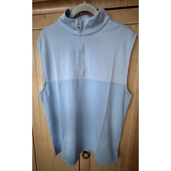 FootJoy Heather Yoke 1/2 Zip Vest Mens Medium Dusk Blue Golf 4 Way Stretch New - Picture 6 of 6